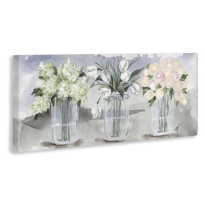Mason Jar Flower Watercolor Canvas, design by Julie Norkus