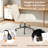 Swivel Criss Cross Legged Chair With Wheels, Armless Home Office Chair With Comfy Wide Cushion, Height Adjustable For Desk, Vanity, Bedroom, Sherpa Fleece, White-1364750428
