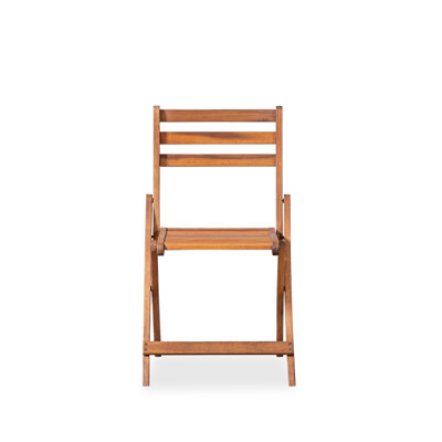 Chaise de patio pliante en bois massif (ensemble de 2)