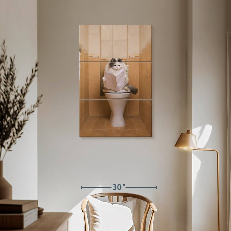 Ketti Cat On The Toilet, 57" H x 36" W
