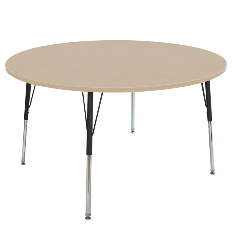 Table d'activité avec pieds réglables La Madera, Grain d'érable / noir, H 31,5 po x L 48 po x l 48 po
