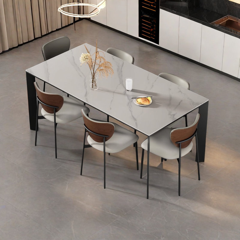 Ensemble de salle à manger rectangulaire haut de gamme léger avec chaises, H 29,5 po x L 55,1 po x l 31,4 po