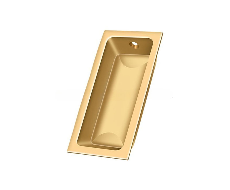 Flush 2 Center to Center Cup Pull, PVD Polished Brass
