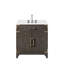 Ensemble de meuble-lavabo simple avec plateau en marbre de culture et robinet