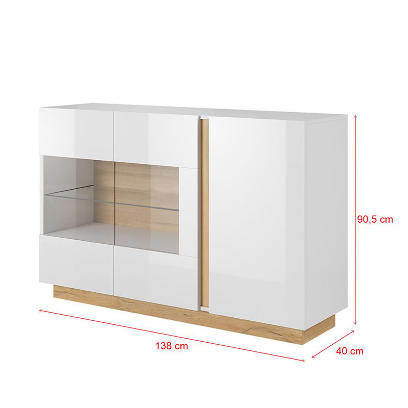 Armagh Chest of Drawers, White/Oak