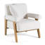 Cynthia - Modern White Fabric + Wood Accent Chair