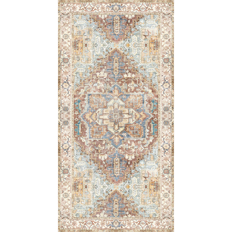 Sarah Brown Cushioned Kitchen Mat, Rectangle  2.6' x 6.5'