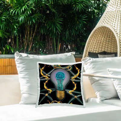 Coussin d'extérieur Stupell Industries Chic Glam Lightbulb par Amelia Noyes