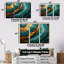 Agate Indigo Gold Waves - ensemble d'impression d'art mural en marbre-762212343-762212342