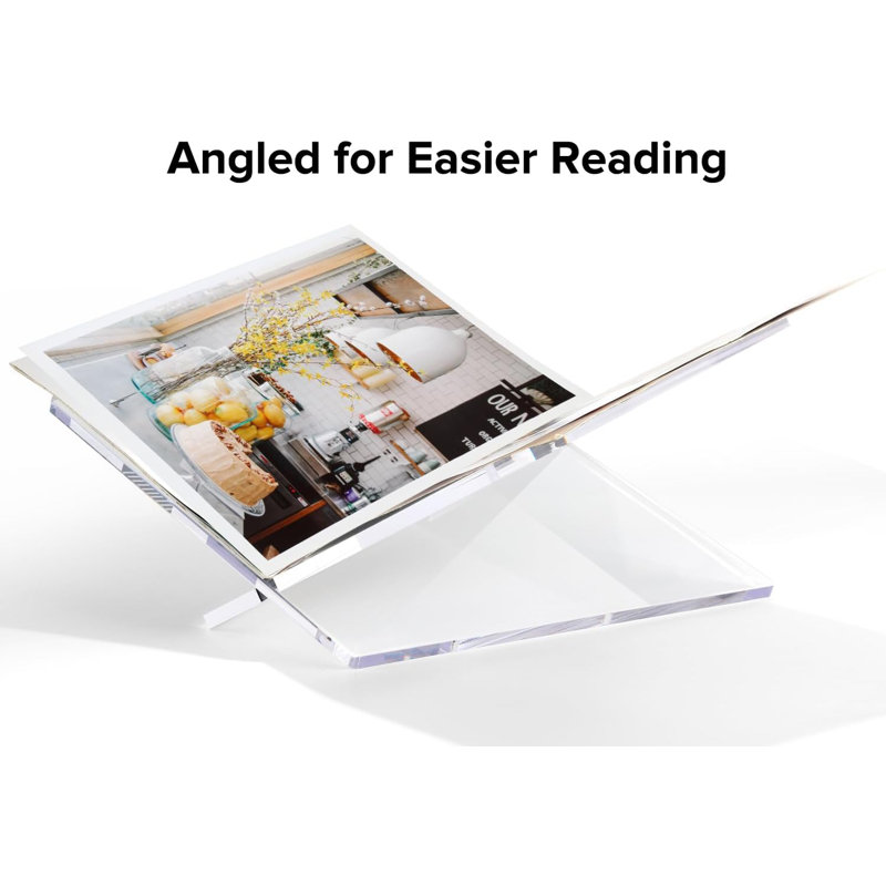 Grand porte-livre en acrylique transparent 12,5 po x 9,5 po x 5,7 po