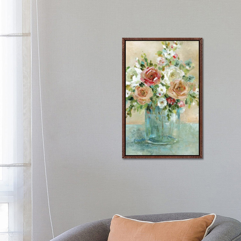 Sun Drenched Arrangements by Carol Robinson - Print on Canvas, Classic Brown Wood Framed Canvas, 66.04 cm H x 45.72 cm W