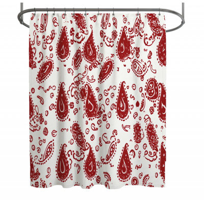 Rideau de douche à motif cachemire - Décoration de salle de bain abstraite