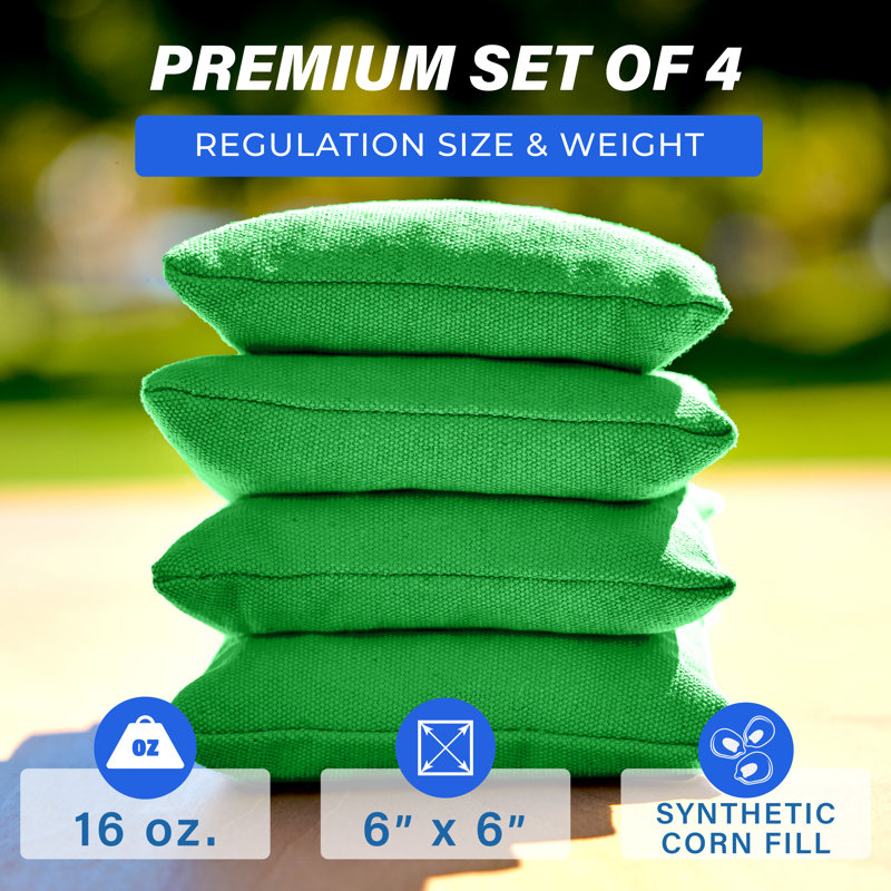 Pièce de rechange cornhole remplie de sac de pois premium, Vert vif