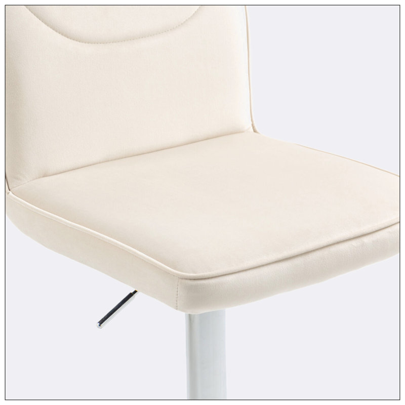 Tabouret de comptoir Daelin, Ivoire / Argenté