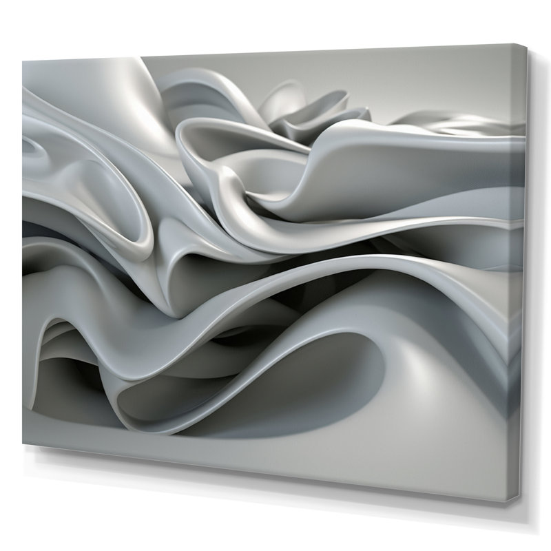 Grey Infinite Ripples - Canvas Wall Art, 30" H x 40" W, Wrapped Canvas, No Frame