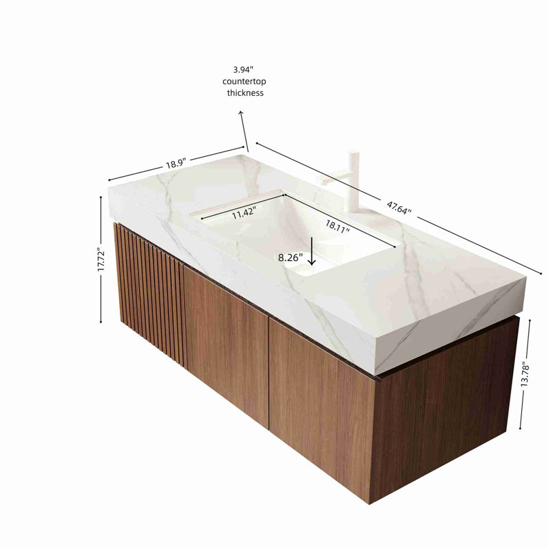 Meuble-lavabo de qualité supérieure, Chêne brun