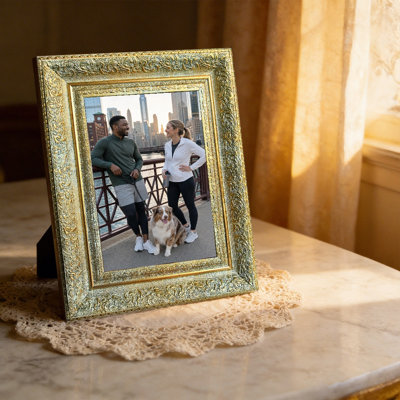 5" x 7" Antique Gold 1PC Traditional Picture Frame for Travel Memory Display