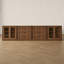 Buffet modulaire moderne Monos avec vitrines et meuble bas à 3 tiroirs, noyer-969660682