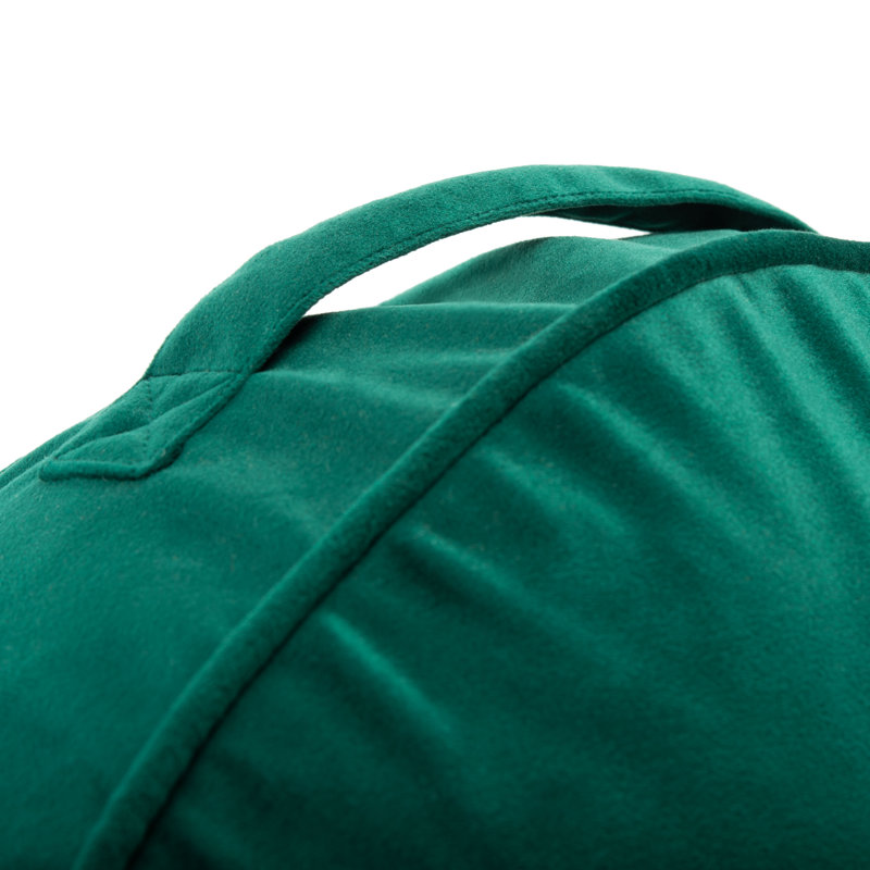Emerald Green Round Velvet Floor Pillow with Handle