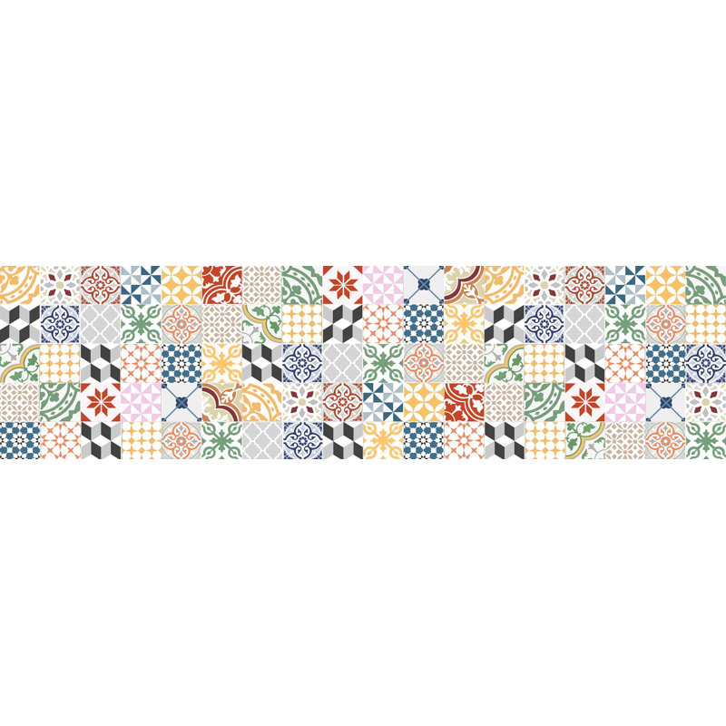 Vinyl Mat Migina in Yellow/Grey/Red, Runner 80 x 300 cm