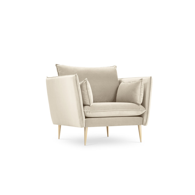 Adoraim Upholstered Armchair, Beige, Gold