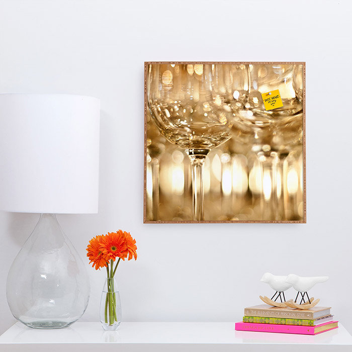 « wine verres »-photo encadrée, reproduction de photo sur bois, H 30 po x l 30 po x P 1 po