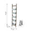 Jardinière pliable galvanisée et en bois 14,2 po x 7,5 po 70,9 po pour jardinage vertical inspiré de vos fleurs préférées, cinq seaux sur cadre, abat-jour brun argenté, design rustique, espace extérieur