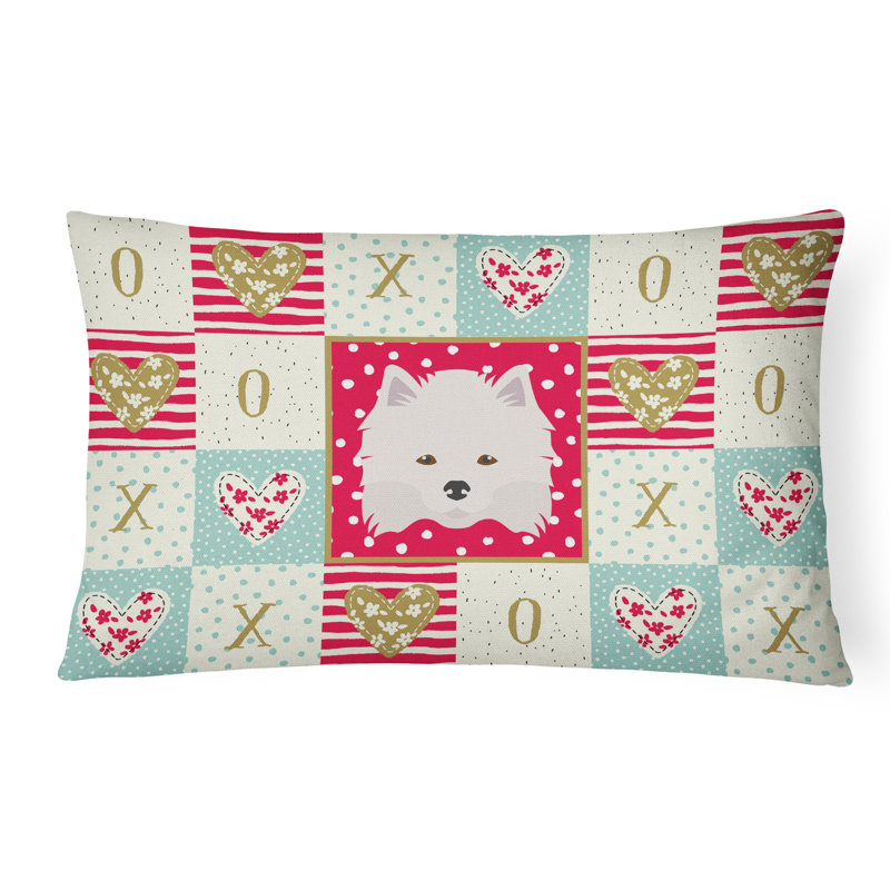  Coussin rectangulaire d'extérieur avec rembourrage American Eskimo Love