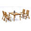 7 Pcs Grade-A Teak Wood Dining Set: 60" Rectangle Table And 6 Marley Folding Reclining Arm Chairs #11MR1306-1930294462-2109010652