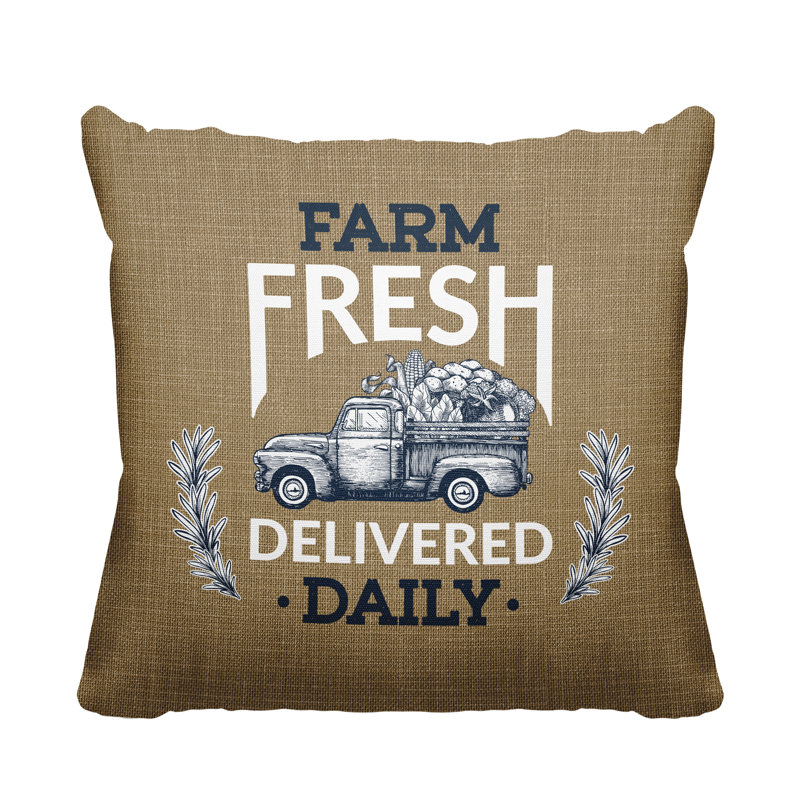 Coussin intérieur / extérieur Ringo Farm, Beige, L 15 po x H 15 po