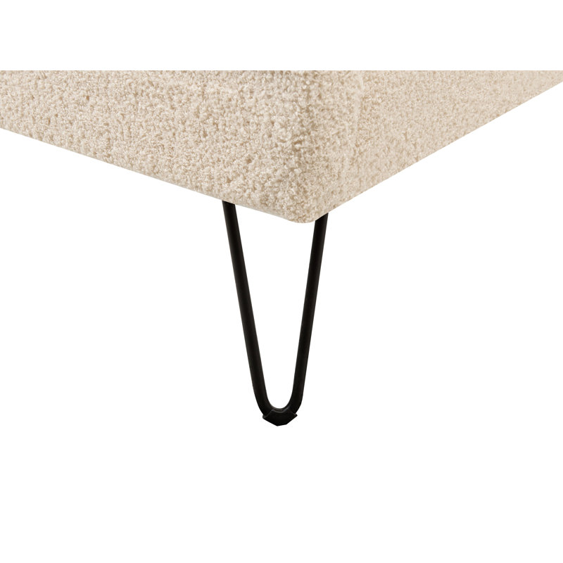 Bed Boucle Ambillou, Beige, European Double (140 x 200 cm)