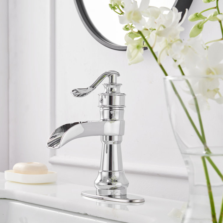 Single-Hole Single-handle Bathroom Faucet with Drain Assembly