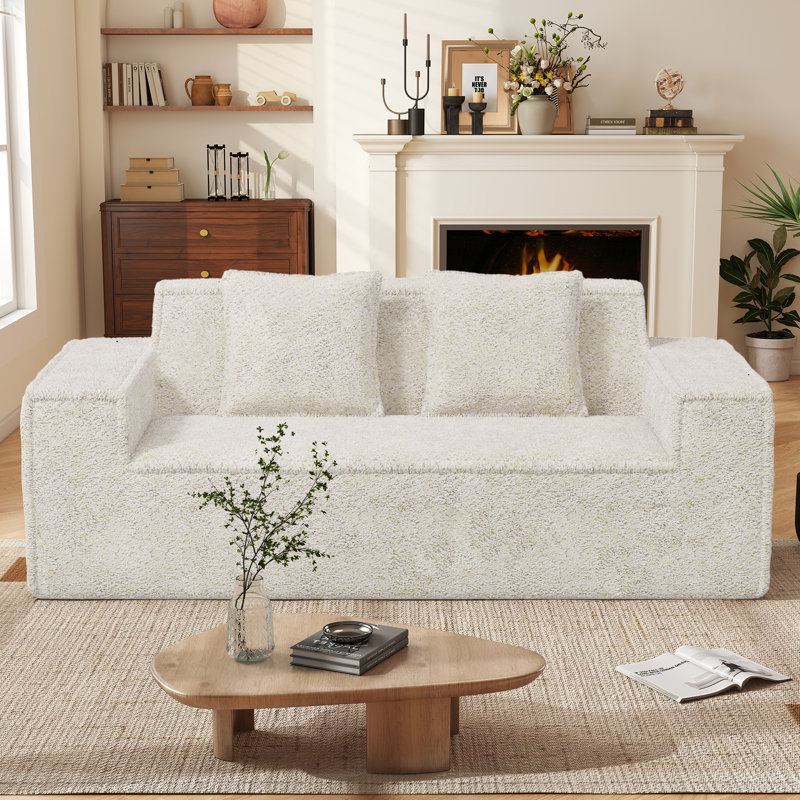 2 Seater Chenille Loveseat, Beige