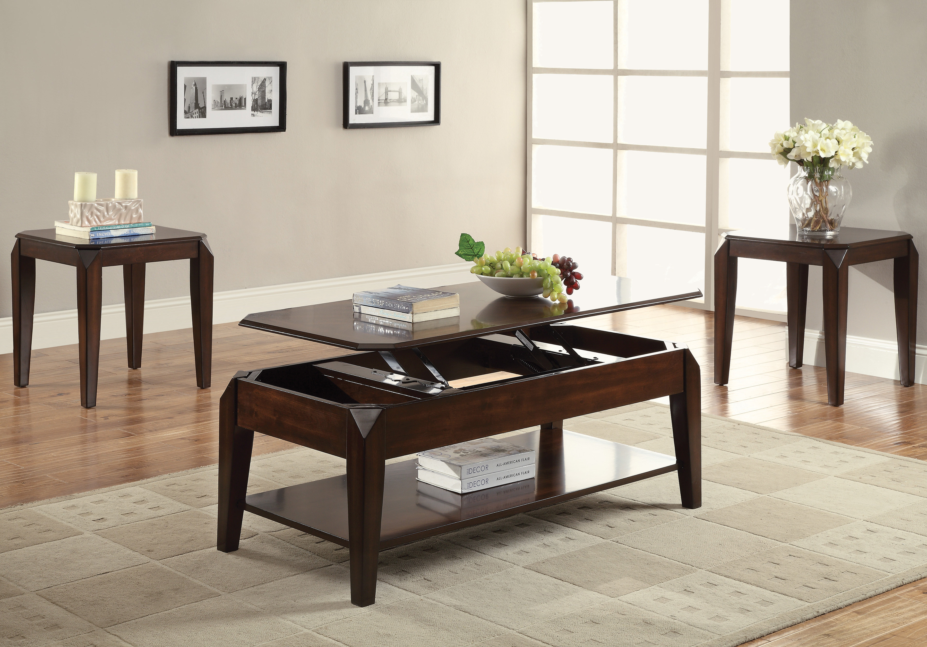 Lark Manor™ Guibert Walnut Finish Coffee Table W/Lift Top | Wayfair