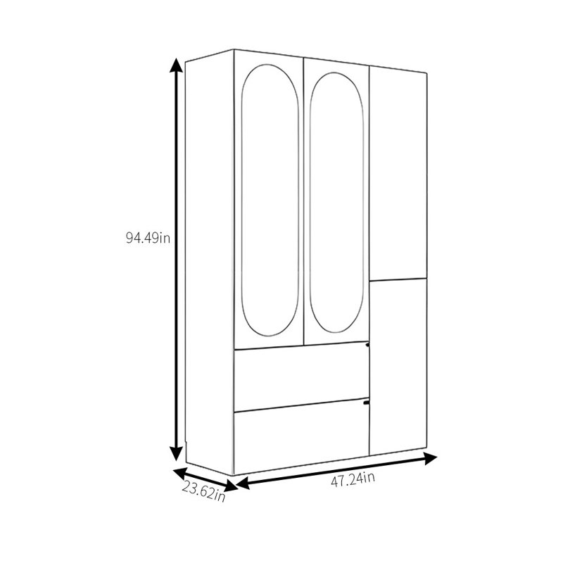 Armoire classique en rotin tissé, H 94,49 po x l 47,24 po x P 23,62 po