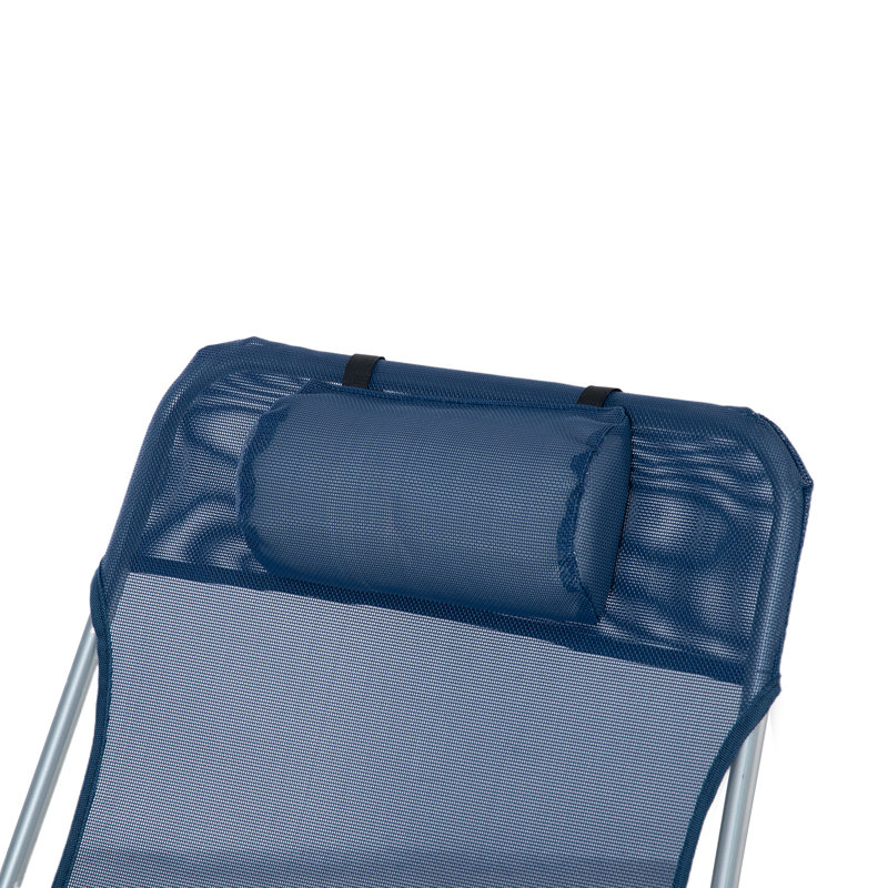 Ginder Folding Chaise Lounge Chair, Pool Sun Tanning Chair, Outdoor Lounge Chair with Reclining Back, Breathable Mesh Seat, Headrest for Beach, Yard, Patio