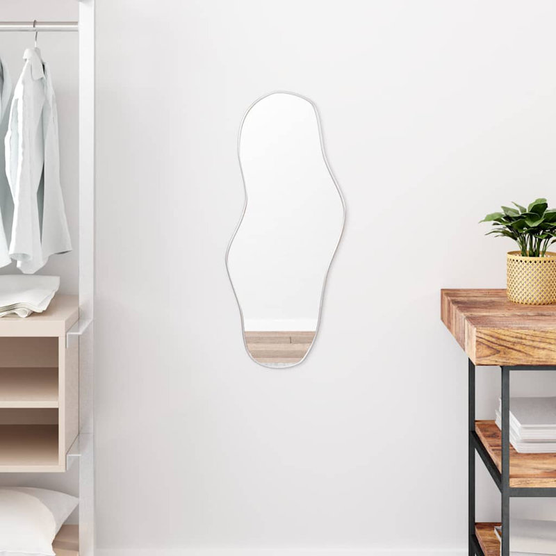 Miroir mural vidaXL, fixation murale en PVC, 23,62 po x 9,84 po, Argent argent