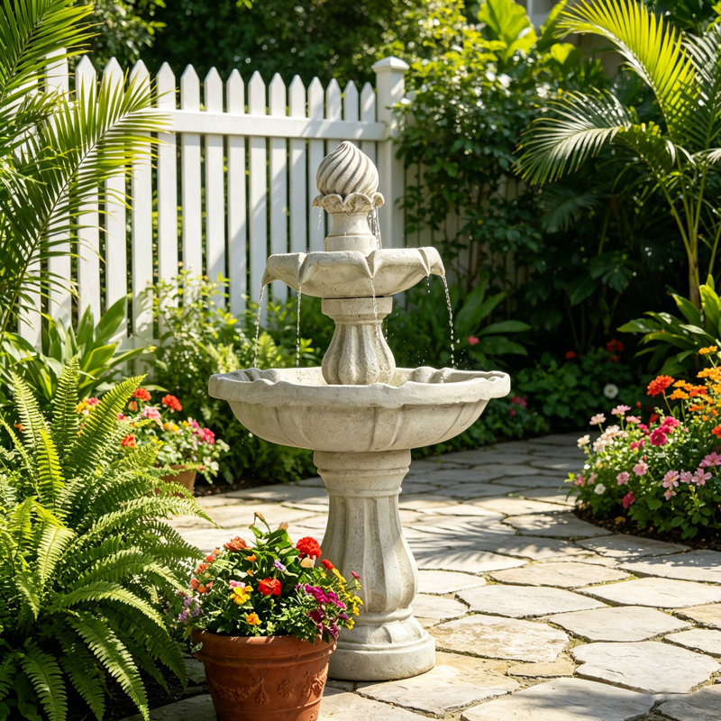 Fontaine à eau 2 niveaux pour piédestal en fonte d'eau 37,4 H