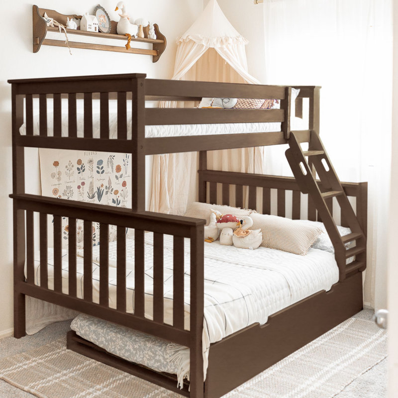 Bolles Kids Bunk Bed with Trundle, Twin over Full, Walnut