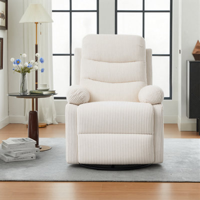Multiple Colors Corduroy 360° Swivel Glider Recliner Chair For Any Room