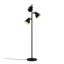 Lampe sur pied industrielle noire, structure en métal, 14,6 po x 14,6 po x 63,8 po | Plaque de base câble de 11,8 pouces, 8,0 pieds avec interrupteur marche / arrêt | 3 x douilles E14 (40 W maximum, ampoule non incluse) | Conception moderne de couleur unie pour la maison et le bureau-1896250825-1896250824