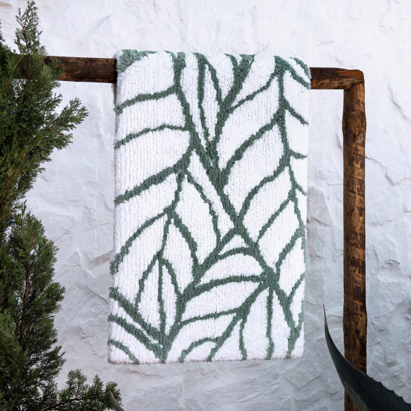 Leaves Floral Bath Rug, 28" W x 47" L