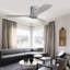 Ventilateur de plafond encastré 52 pouces DC 3 pales en bois sculpté, ventilateur, silencieux, télécommande réversible sans lumière
