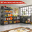 Étagère de garage robuste de 72 po de hauteur Orra avec tablettes réglables, étagère de garage, garde-manger et rangement Orra