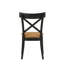 Chaise d'appoint en cuir brun, noyer et finition noire (ensemble de 2)
