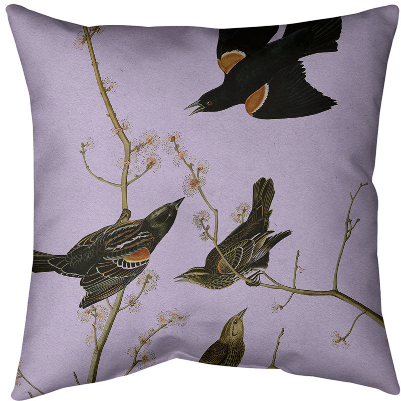 Coussin starling à oreilles, 16 po x 1 po, Mauve, Polyester filé