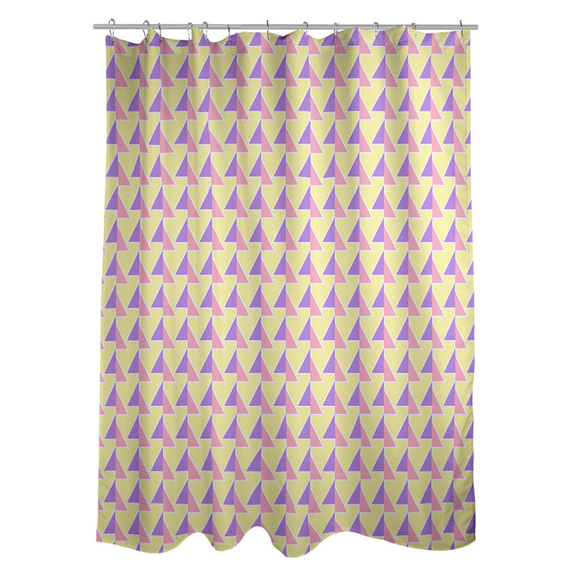 Rideau de douche à flèches décalées, Mauve jaune, rose