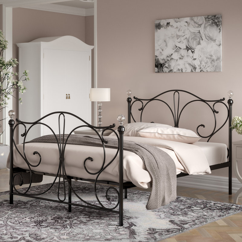 Larissa Metal Bed, Black, Double (4'6)