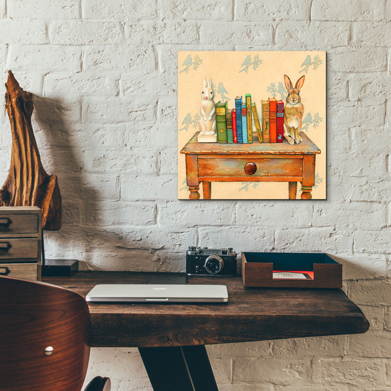 Art mural en verre épique «Bookends» par Marvindale, 12 po x 12 po
