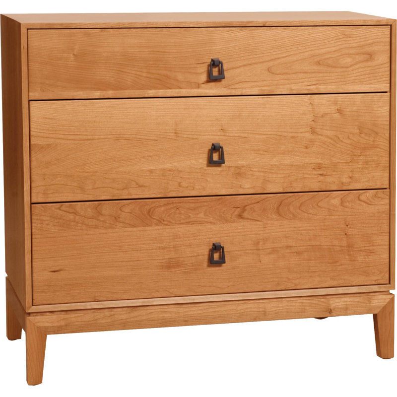 Mansfield 3 - Drawer Solid Wood Dresser, Natural Cherry